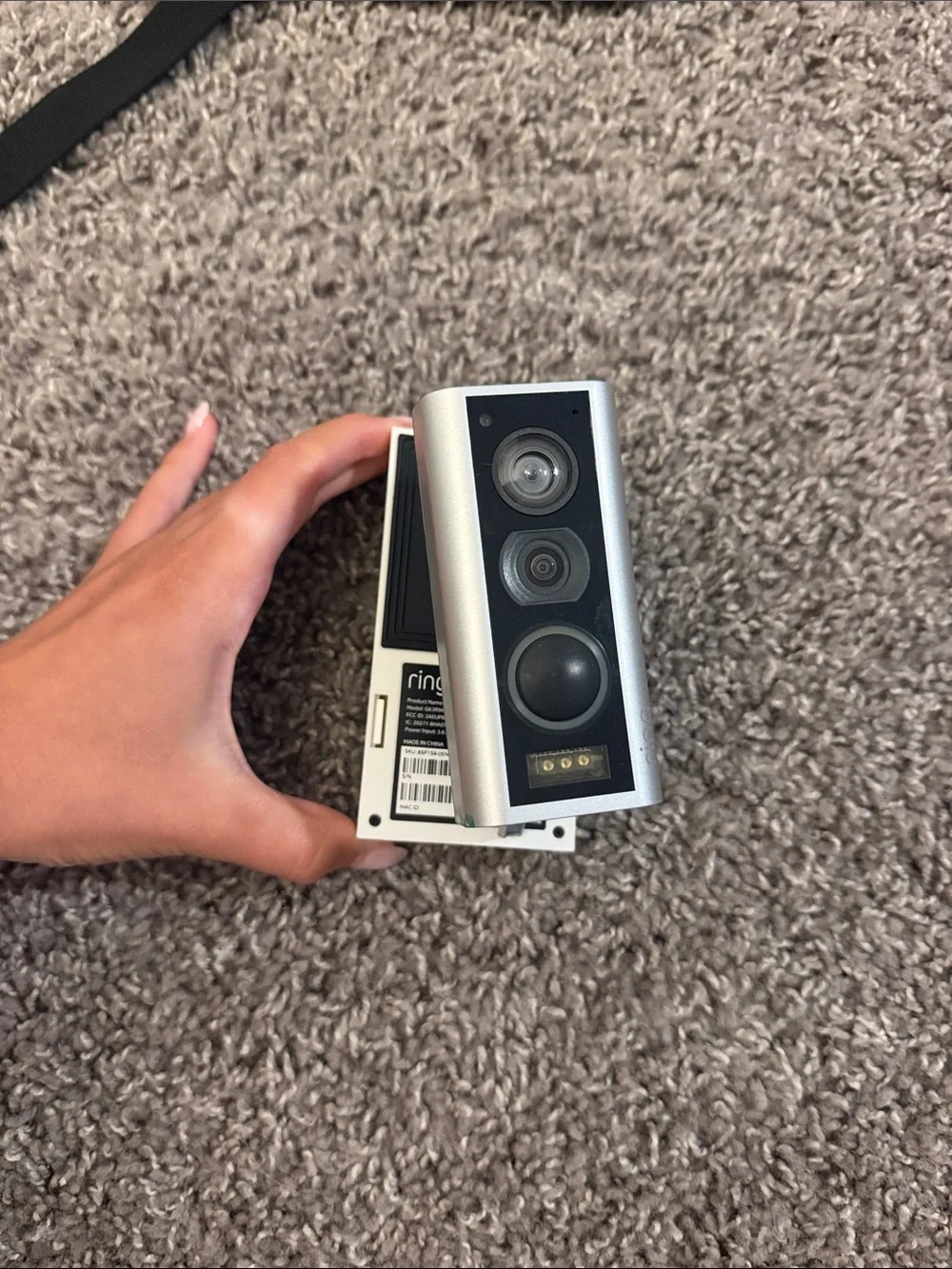 Peephole Ring Silver Video Doorbell Module with Triple Sensors